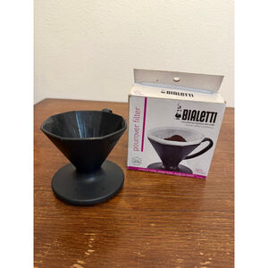 Bialetti Pour Over Coffee Dripper Filter Black Manual Brewer w/ Original Box